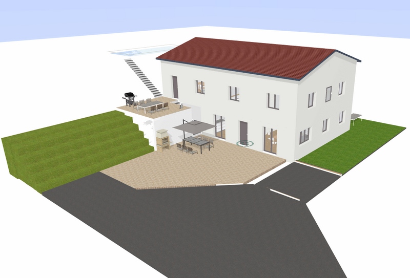 Terrain  vendre  Bagnols sur Cze - proposition implantation maison 126m +82m